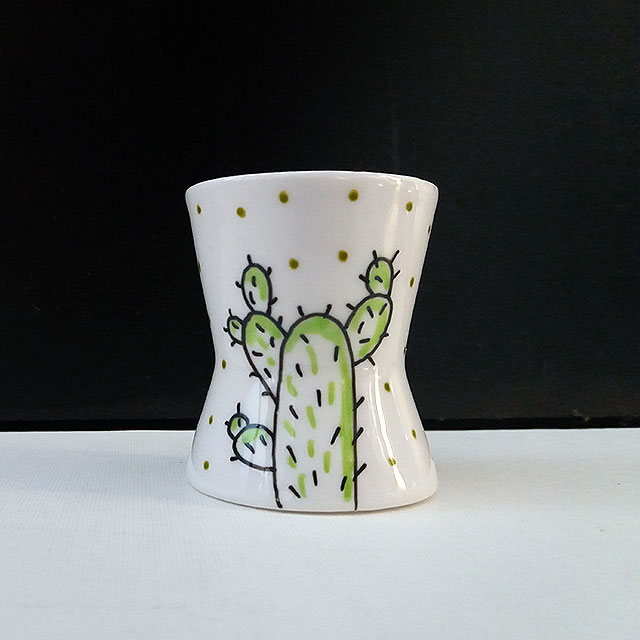 Coquetier Cactus Porcelaine-Coquetier Cactus