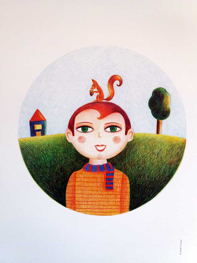 Le Garcon et L'Ecureil Dessin-Le Garcon et LEcureil