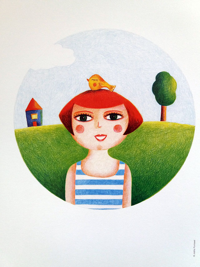 La Petite Fille et L'Oiseau Dessin-La petite Fille et loiseau