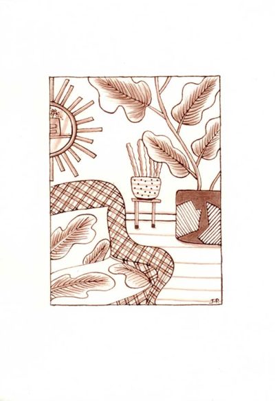 Dessins originaux à l’encre sépia