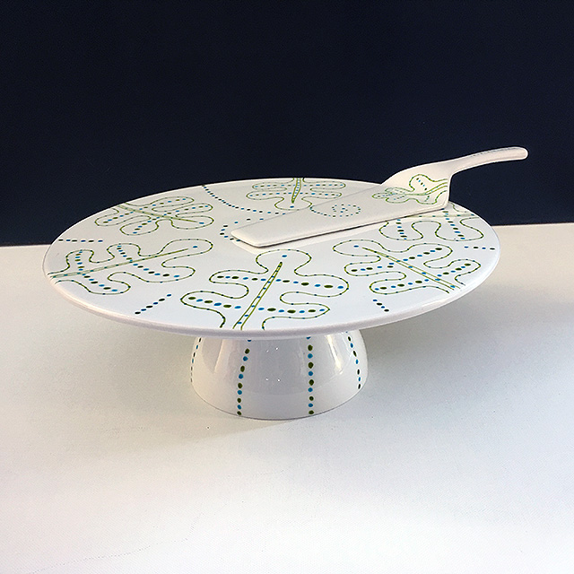 Plateau Tarte Végétal Porcelaine-Plateau Tarte Végétal